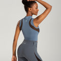 Half-Zip Stand-up Collar Crop Tank