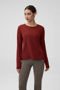 Women's Open Back Long Sleeve Workout Top Modal Wool Blend