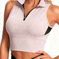 Half-Zip Stand-up Collar Crop Tank