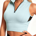 Half-Zip Stand-up Collar Crop Tank