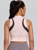 Half-Zip Stand-up Collar Crop Tank