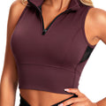 Half-Zip Stand-up Collar Crop Tank